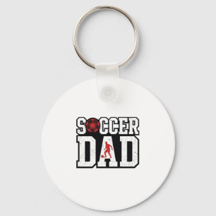 Vintage Soccer Dad Distressed Sports Typography Sh Keychain