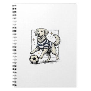 Vintage Soccer Dog Engraving Shirt Design_1 Notebook