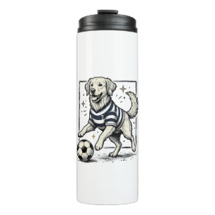 Vintage Soccer Dog Engraving Shirt Design_1 Thermal Tumbler