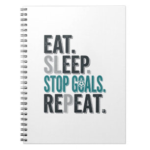 Vintage Soccer Goalie Eat Sleep Stop Goals Shirt_1 Notebook