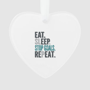 Vintage Soccer Goalie Eat Sleep Stop Goals Shirt_1 Ornament