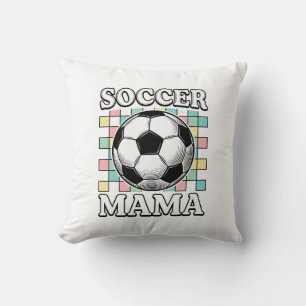 Vintage Soccer Mama Engraving Shirt Design_1 Throw Pillow