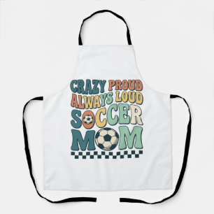 Vintage Soccer Mom Proud Loud Shirt Design_1 Apron