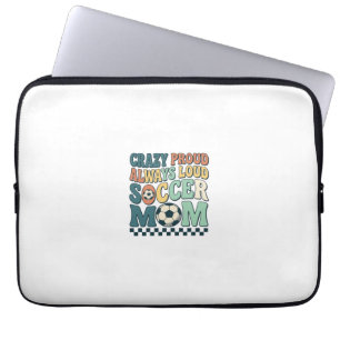 Vintage Soccer Mom Proud Loud Shirt Design_1 Laptop Sleeve