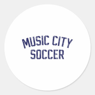 Vintage Soccer Nashville Music City Soccer Retro F Classic Round Sticker