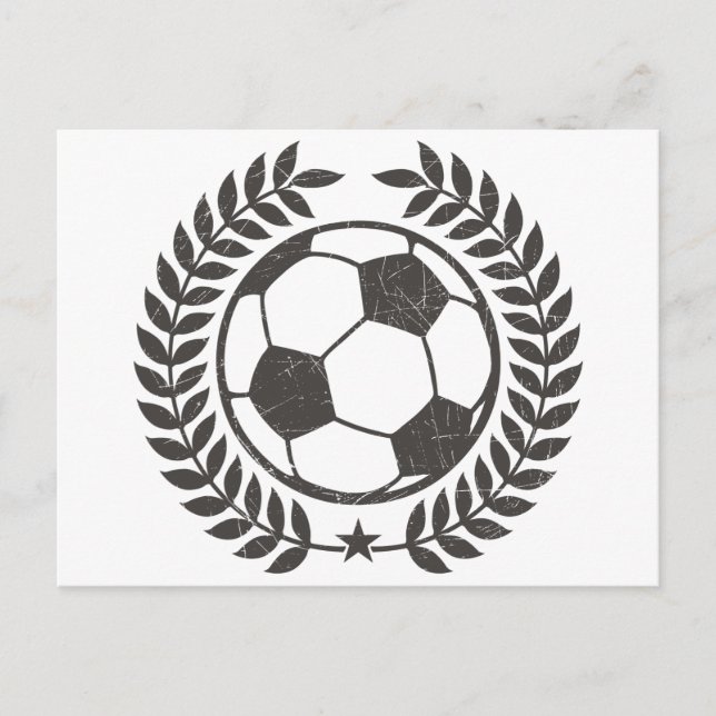 Vintage Soccer Olive Leaf and Star Postcard (Front)