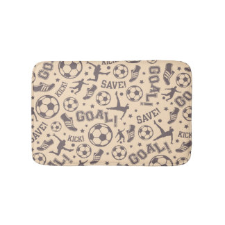 Vintage Soccer Pattern Bath Mat