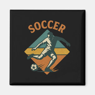 Vintage Soccer Player Kick Clic Style Magnet