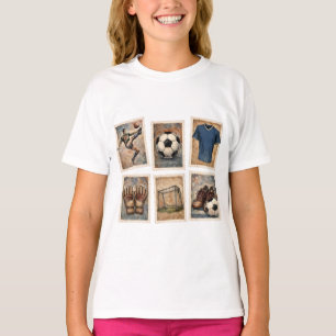 Vintage Soccer Stamps Football Collection T-Shirt