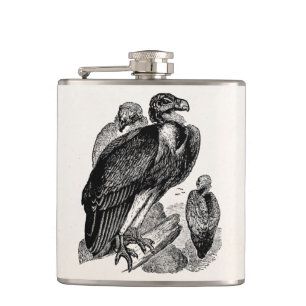 Vintage Sociable Vulture Bird - Vultures Template Hip Flask