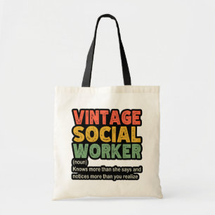 Vintage Social Worker Coworker Funny Social Worker Tote Bag