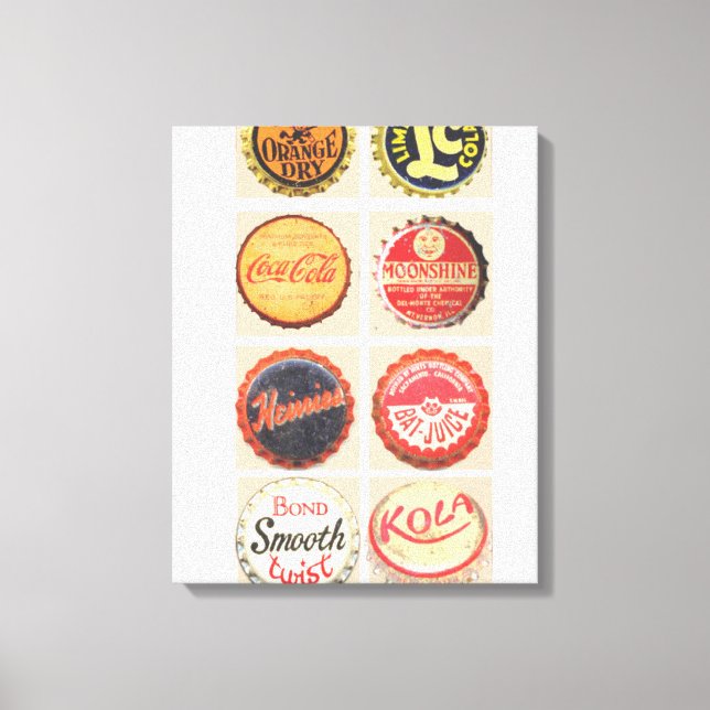 VINTAGE SODA CAPS CANVAS PRINT (Front)