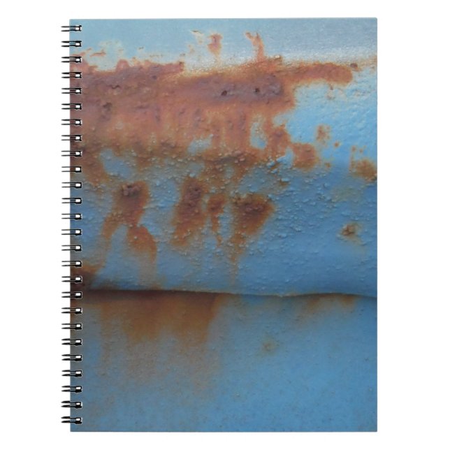 Vintage soft blue rusted notebook (Front)