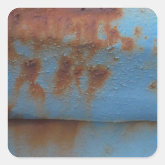 Vintage soft blue rusted square sticker