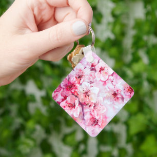 Vintage Soft Pink Petal Blossom Keychain
