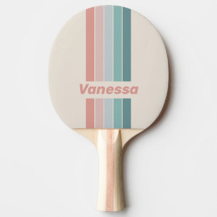 Vintage Soft Sea Shell Pin Striped with Name Ping Pong Paddle