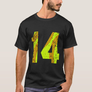 Vintage Softball 14 Jersey Number T-Shirt