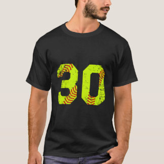 Vintage Softball 30 Jersey Number T-Shirt