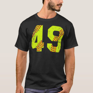 Vintage Softball 49 Jersey Number T-Shirt