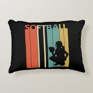 Vintage Softball Accent Pillow
