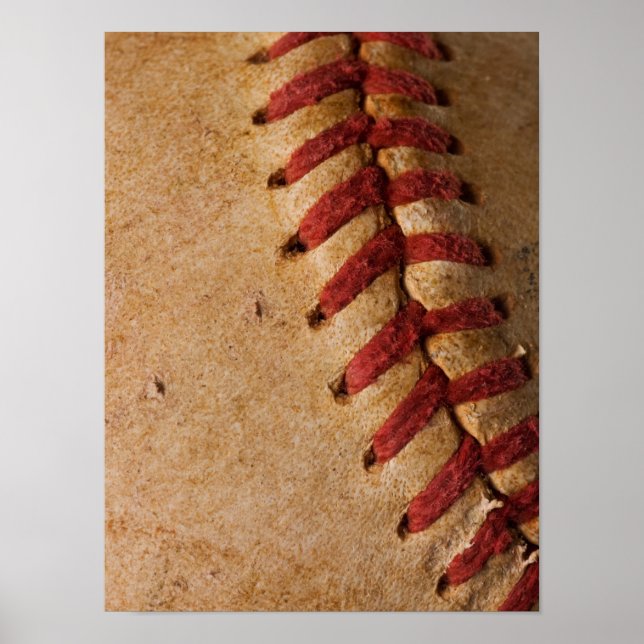 Vintage Softball Close-Up Customized Template Poster (Front)