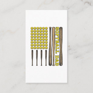 Vintage Softball Dad Bat And Ball Vector Shirt Des Business Card