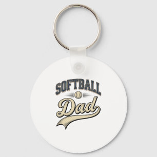 Vintage Softball Dad Sports Father Shirt Design (2 Keychain