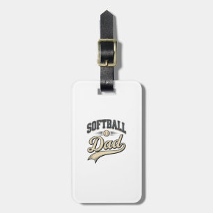 Vintage Softball Dad Sports Father Shirt Design (2 Luggage Tag