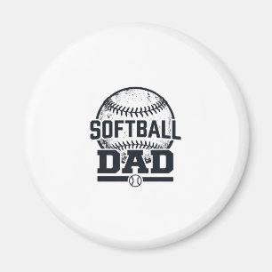 Vintage Softball Dad Vector T-Shirt Design_1 Magnet