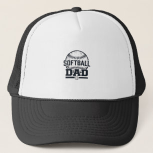 Vintage Softball Dad Vector T-Shirt Design_1 Trucker Hat