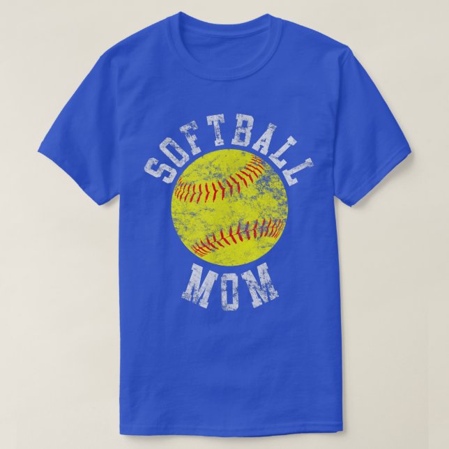 Vintage Softball Mom  T-Shirt (Design Front)