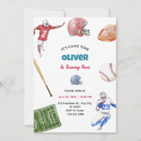 Vintage Softball Sport Birthday Party Invitation