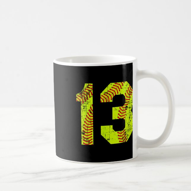 Vintage Softll 13 Jersey Number  Coffee Mug (Right)