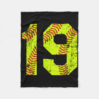 Vintage Softll 19 Jersey Number  Fleece Blanket