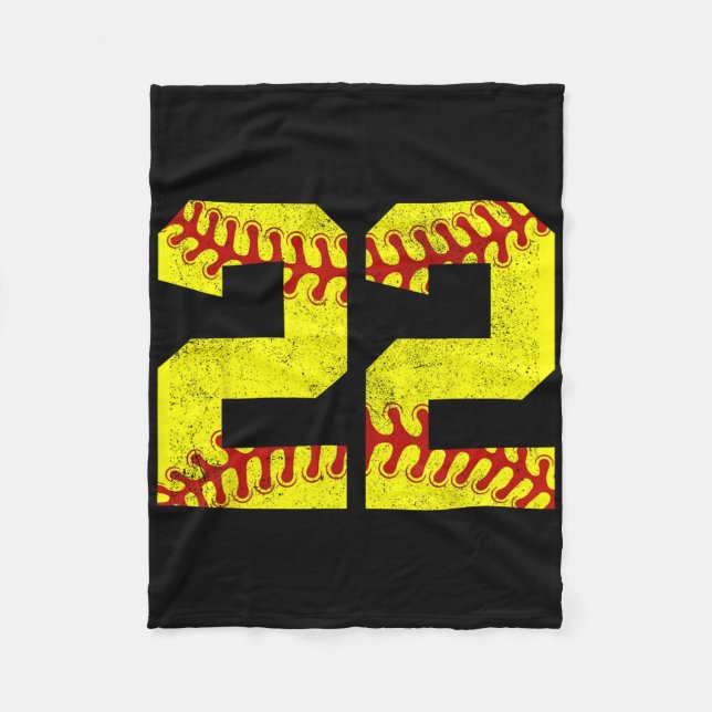 Vintage Softll 22 Jersey Number  Fleece Blanket (Front)
