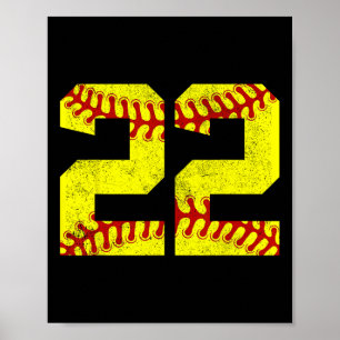 Vintage Softll 22 Jersey Number Poster