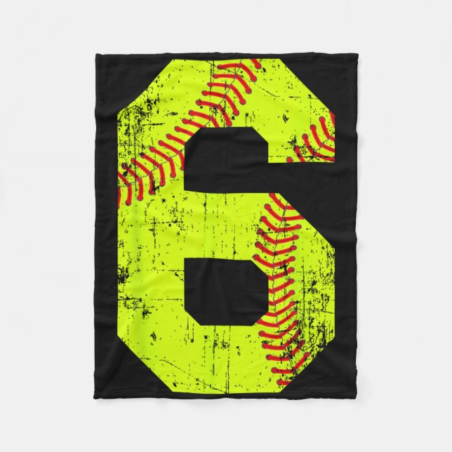 Vintage Softll 6 Jersey Number  Fleece Blanket (Front)