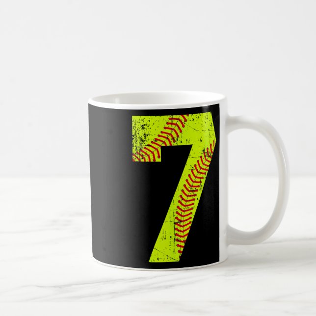 Vintage Softll 7 Jersey Number  Coffee Mug (Right)