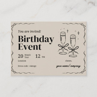 Vintage Soiree Birthday Invitation Card