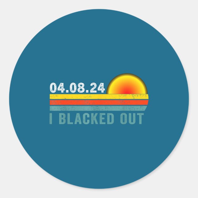 Vintage Solar Eclipse Blacked Out Classic Round Sticker (Front)