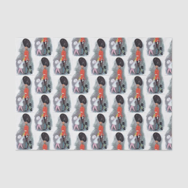 Vintage Soldier Child Christmas tissue Tissue Paper (Front)