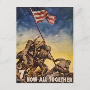 Vintage Soldiers Planting Flag War Postcard