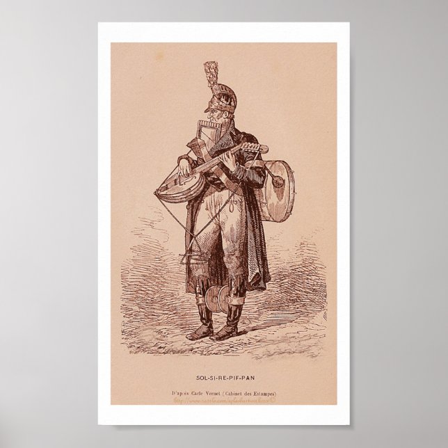 "Vintage-'Solsirépifpan'-tight blue frogs" Poster (Front)