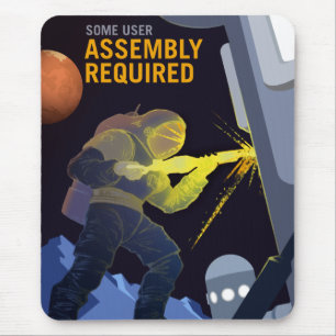 Vintage Some Assembly Required Mars Recruitment Mouse Pad