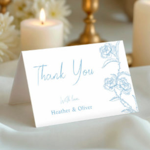 Vintage Something Blue Before I Do Bridal Shower Thank You Card