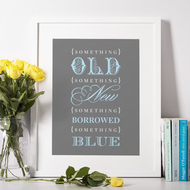 Vintage Something Blue Wedding Bridal Shower Poster (Creator Uploaded)