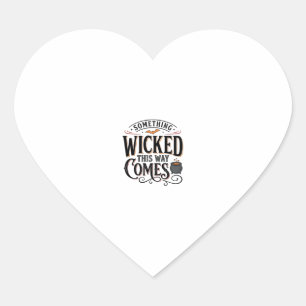 Vintage Something Wicked Halloween Shirt Design_1 Heart Sticker