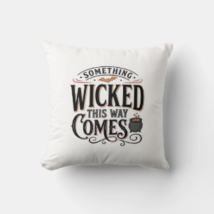 Vintage Something Wicked Halloween Shirt Design_1 Throw Pillow
