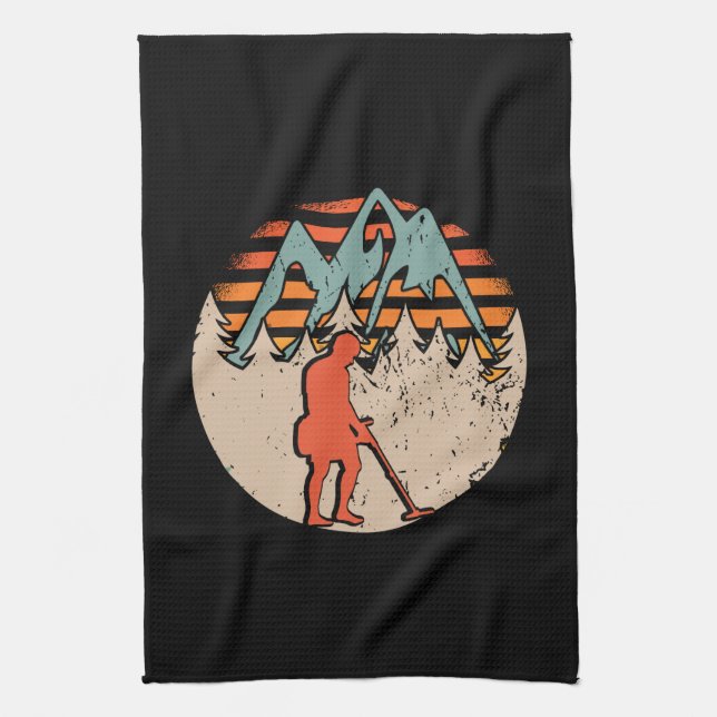 Vintage Sondeln Metal Detectorist Kitchen Towel (Vertical)