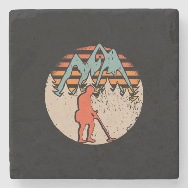 Vintage Sondeln Metal Detectorist Stone Coaster (Front)